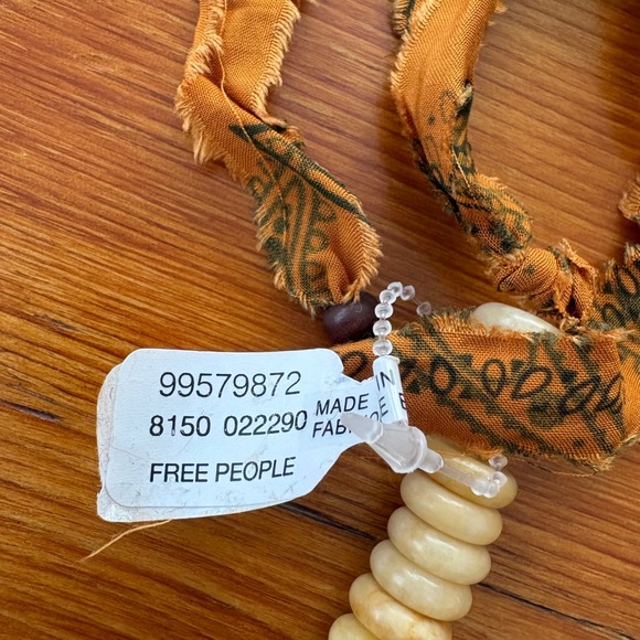 Free People Orion Stone Choker yellow jade bandana semi precious stones new NWT - Picture 7 of 7